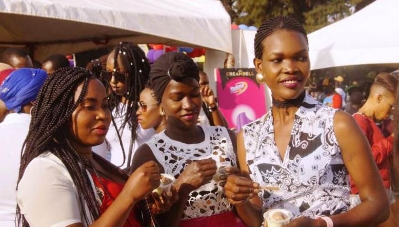 Revelers enjoy ice cream at a previous edition of the Kampala Ice Cream and Cake festival.