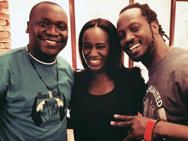 Photo: Bebe Cool, Juliana and Salvado share a light moment.