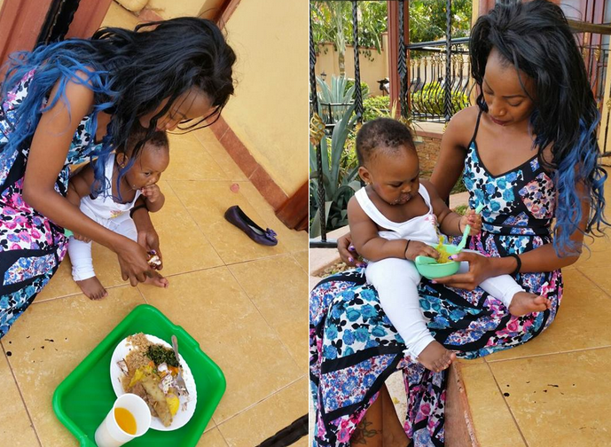 Photo: Sheebah enjoys a moment with Rema's daughter