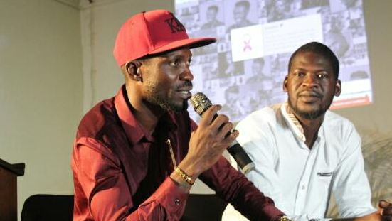 Bobi Wine speaking during the arts and activism symposium held at the Uganda Museum.