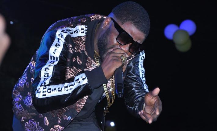 Skales performs at the Ciroc Pool Party