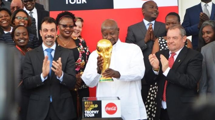 The FIFA World Cup™ Trophy Tour by Coca-Cola arrived in Kampala on Monday morning