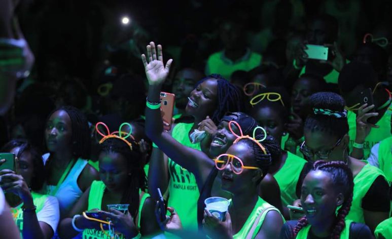 Kampala Night Run participants enjoy themselves at the after-party