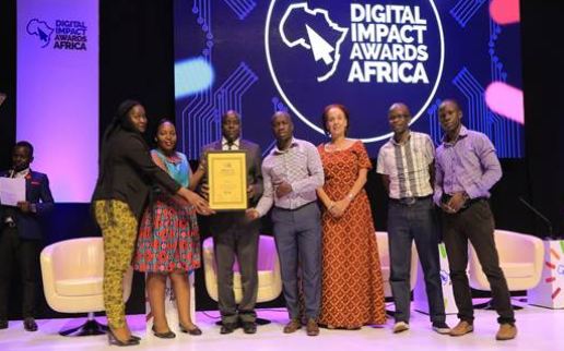The UBA Uganda team receiving the Social media award for the Leo- Chat banking Innovation