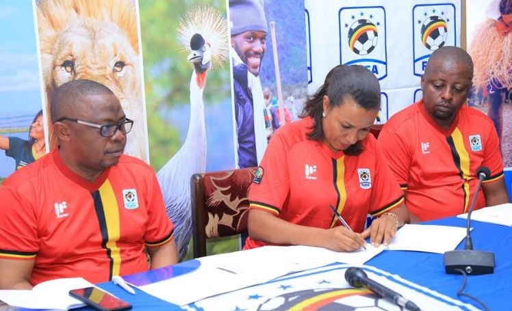 UTB CEO, Lilly Ajarova signs the MoU with FUFA to promote sports tourism.