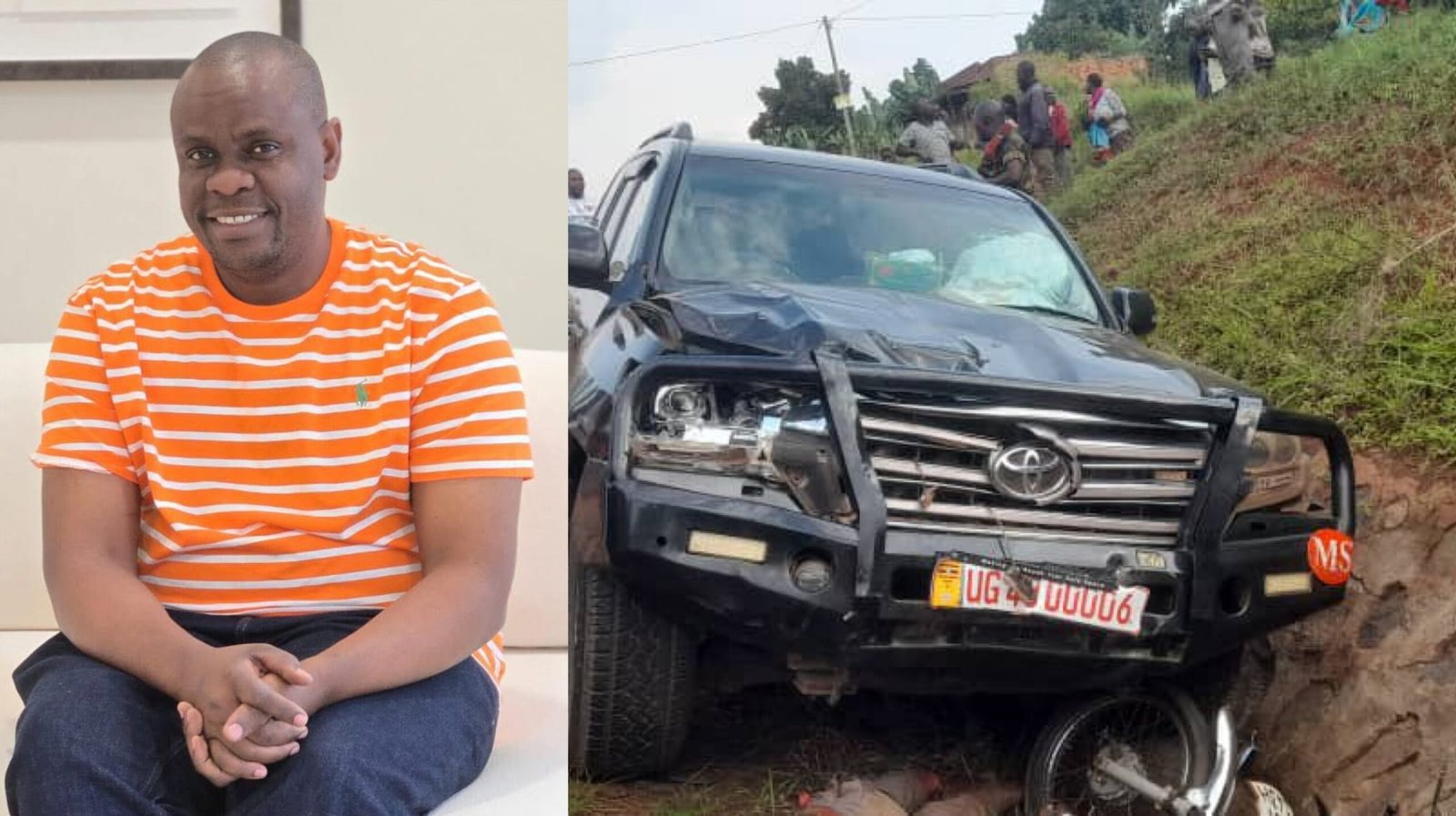 Minister Balaam Barugahara Survives Car Accident in Kagadi, Boda Boda Rider Dies